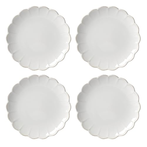 Lenox French Perle Scallop Accent Plates, Appetizer Plate Set for 4 - color: White, style: Accent Plates, Set of 4