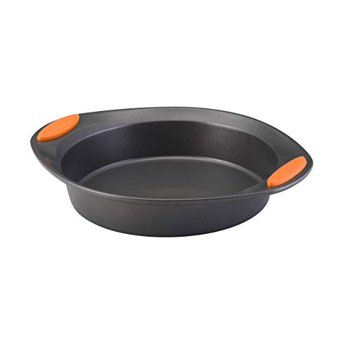 Rachael Ray Yum -o! Nonstick Bakeware Baking Pan With Grips / Nonstick Cake Pan With Grips, Round - 9 Inch, Gray
