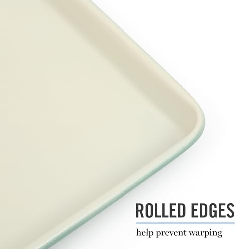 Martha Stewart Gallen 13 x 9 Inch Nonstick Carbon Steel Cookie Sheet - Teal Durable Baking Pan for Cookies, Brownies & Roasting - color: Teal, size: 13" Cookie Sheet