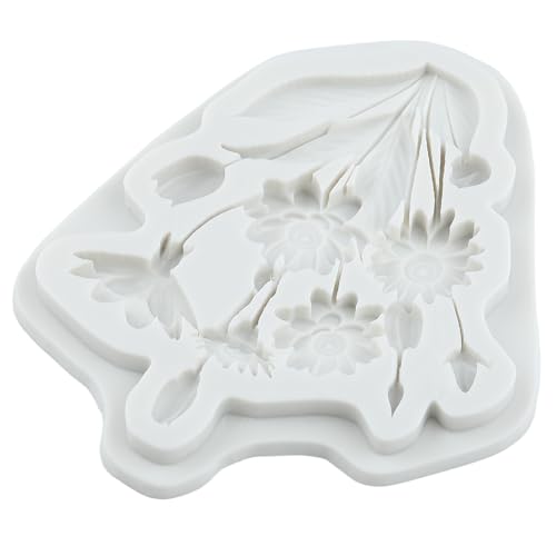 Flower Silicone Mold Daisy Tulip Flower Bouquet Fondant Molds - color: Style K