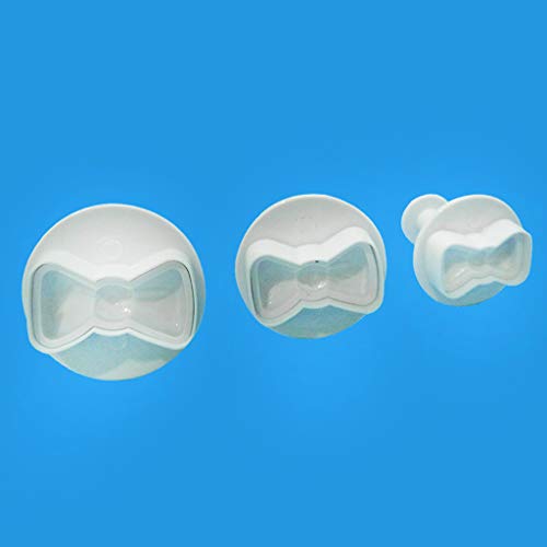 3Pcs/Set 3D Bowknot Shape Fondant Plunger Cutter Cookie Stamp