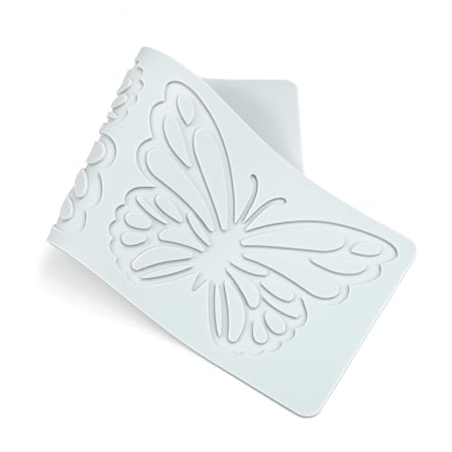 TUKE Silicone Lace Mold Butterfly Pattern Fondant Molds DIY Embossing Mat for Cake Decorating Annimal Design DIY Craft, Chocolate, Resin, Clay, Soap Making (F_ Butterfly) - size: F_ Butterfly