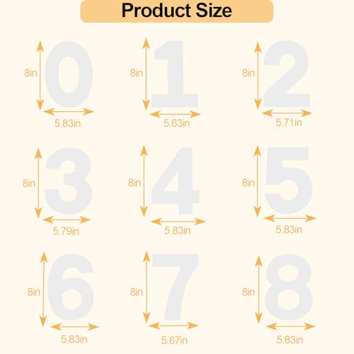 8 Inch Number Cake Mold Baking Forms Moulds,9 Pieces 0-8 Cake Number Stencils,Number Cake Pans,Flat Plastic Mold Numerical Templates Cutting for DIY Cakes/Cookies - size: 8 IN