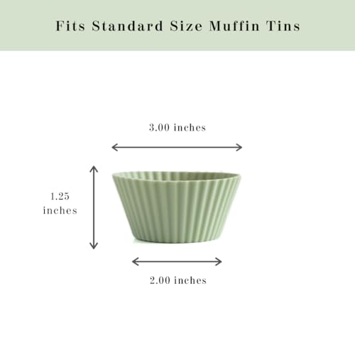 The Silicone Kitchen Reusable Silicone Baking Cup Silicone Muffin Liners for Cupcakes, BPA Free, Regular, 24 Pack, White Blue Green - size: Standard