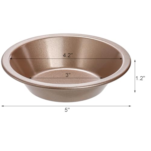 8 Pack Mini Pie Pan Set, 5 Inch Reusable Nonstick Individual Dish Pies Plate Carbon Steel Pie Tins Small Round Metal Bakeware for Baking Pot Pies, Cakes, Quiches, Tarts, Desserts, Christmas