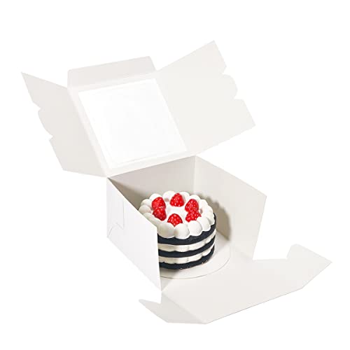 Cookie Boxes with Window 6x6x4 Inch 50 Pack