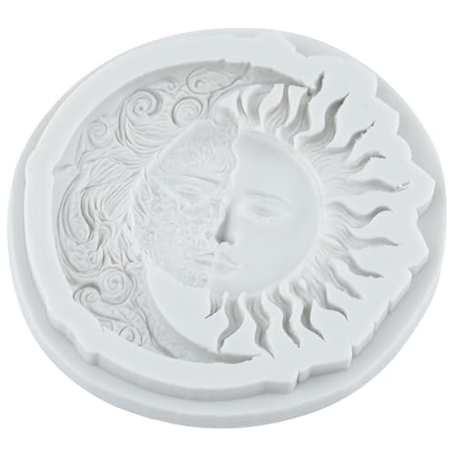 Sun Moon Face Silicone Mold Sun Moon Star Swirl Fondant Molds - color: Style A