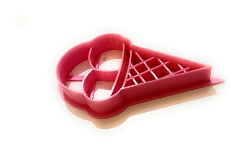 T3D Ice Cream Cone Cookie Cutter - Fondant & Biscuit Cutter for Kids Birthday Party Baking - Sugar Cookie Mold for Baking & Decorating