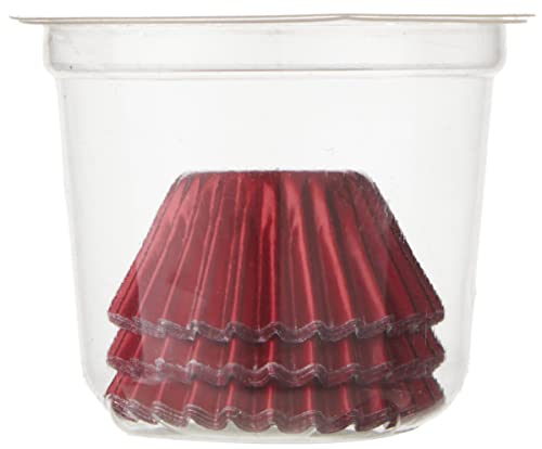 Fox Run Red Foil Muffin and Cupcake Liners, Set of 48 Petit Size Wrappers - size: Petit Four