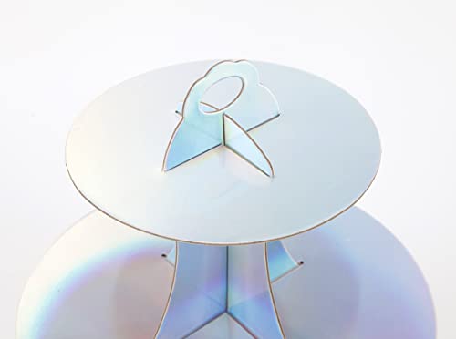 YLDW Cupcake Stand, 3-Tier Cupcake Stand Display, Cardboard Cup Cake Tower Stand, Disposable Dessert Stand for Birthday Tea Party Baby Shower Treat Decorations, Mirror Laser - color: Mirror Laser