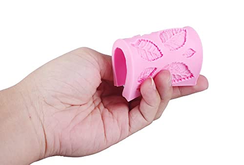 3pcs 3D Small Leaf Molds Silicone for Sugar Paste, Chocolate, Fondant, Butter, Resin, Polymer Clay, Wax, Soap, Crafting Projects and Cake Decoration Decorating