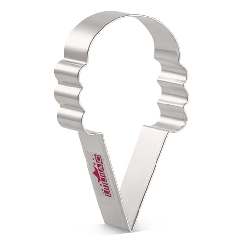 LILIAO Ice Cream Cone Cookie Cutter 4.5 inches (Three Scoop) - size: Three Scoop
