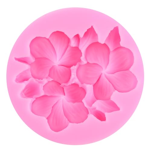 ZiXiang Flower Silicone Molds Hibiscus Plumeria Rose Fondant Mold Set Of 4 - color: Style D