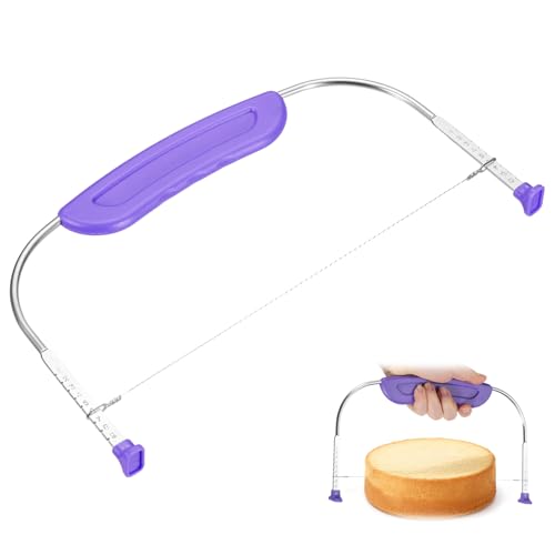 uxcell Cake Cutter Slicer Leveler with Plastic Handle Purple - color: Purple