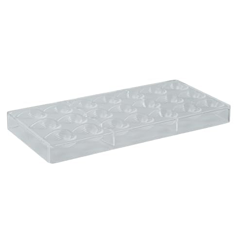 Restaurantware-Pastry Tek 10.8 x 5.3 Inch Chocolate Shaping Mold, 1 Freezable Candy Mold - 21 Cavities, Heart-Shaped, Clear Polycarbonate, For Chocolate, Dishwashable, Easy To Release - size: 1 Count | 10.8 x 5.3 Inch, style: Heart