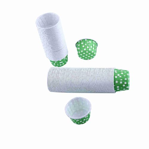 100Pcs Polka Dot Baking Cups, Mini Muffin Cupcake Liners (Green) - color: Green