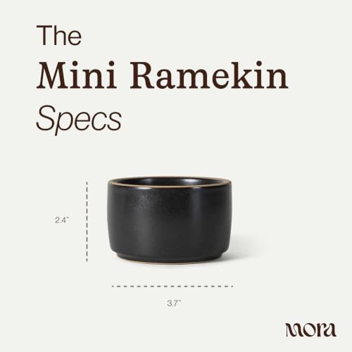 Mora Mini Ramekins Set of 4, 8oz Ceramic Pottery Baking Dishes - Microwave, Oven and Dishwasher Safe - Night - color: Night, size: Mini