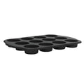 Oster Teston 12-Cup Muffin Pan, Nonstick Carbon Steel Cupcake Baking Tray, Matte Black, PFAS-Free, Easy Release, Oven-Safe Bakeware - color: Matte Black, size: 12-Cup Muffin Pan