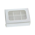 20-Ct White Treat Boxes, 5x3.5x1.57in, Window & Dividers - color: White, size: 5 x 3.5 x 1.57 in (6 compartments)