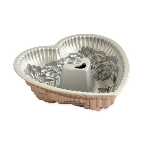 Nordic Ware Wildflower Heart Bundt, 6 Cup, Toffee - style: Heart Bundt