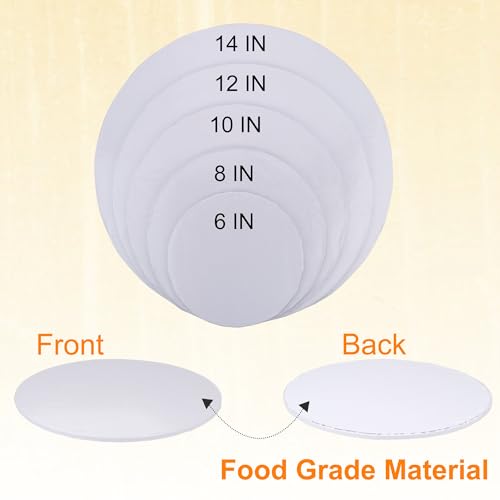 12 inch Round Cake Drum Boards, Dulinkas 1/4 Inch Thick White Corrugated Cardboard Cake Base Grease-Resistant Cake Boards for Multi-Layer Cakes, Weddings & Parties 10 Pack - size: 12 inch
