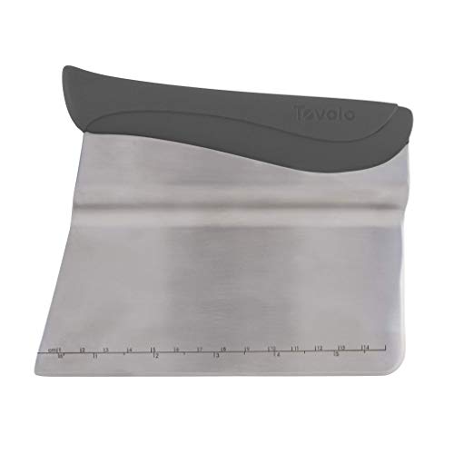 Tovolo Bench Scraper With Measurement Guide, Dough Divider With Offset Blade, Pastry Scraper With Ruler, Ergonomic Baking Tool, Dishwasher-Safe & BPA-Free, Charcoal - color: Charcoal