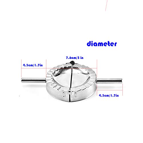 Stainless Steel Ravioli Mold Pierogi Dumpling Maker,Small Size 3"Goya Empanada Press Mold,Ravioli Mould Crimper,Wraper Dough Cutter, for Kid's Pie Ravioli Chinese Dumpling Pastry,With long handle - size: Small X1
