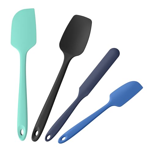 Doosu 600°F Heat Resistant Silicone Spatula Scrapers (Set of 4, Multi-3) - color: Multicolor 6, size: Set of 4