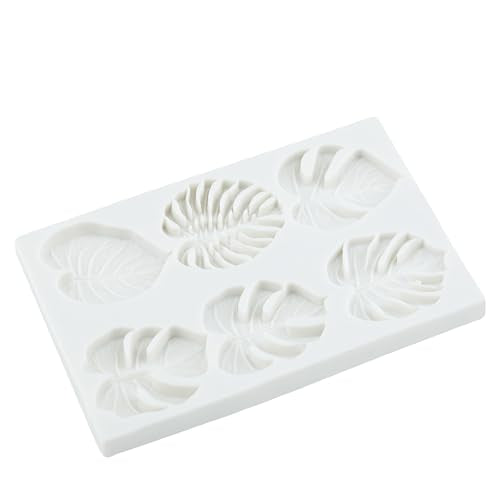 Tropical Leaf Silicone Mold Monstera Leaves Fondant Mold Set of 3 - color: Style E