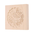 uxcell Cookie Stamp Wooden Cookie Cutter Rounded Flowers and Birds