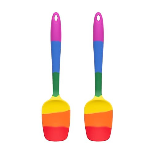 Cooking With Pride Non-Stick Spoon Spatula, Heat-Safe Silicone With Iron Core, 10.5-Inch, Set of 2 - size: Spatula - 10.5-Inch - Set of 2