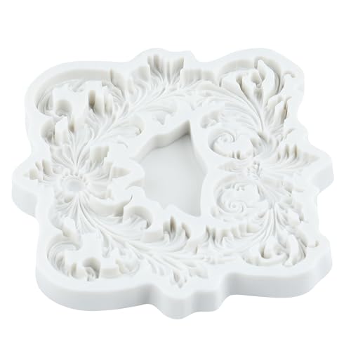 Baroque Curlicues Scroll Relief Lace Frame Silicone Fondant Molds - color: Style L