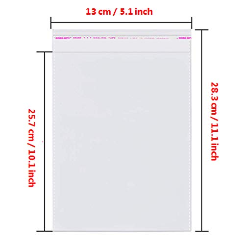200pcs 5"x10" Clear Resealable Cellophane Bag Self Adhesive - size: 5x10 Inch (Pack of 200)