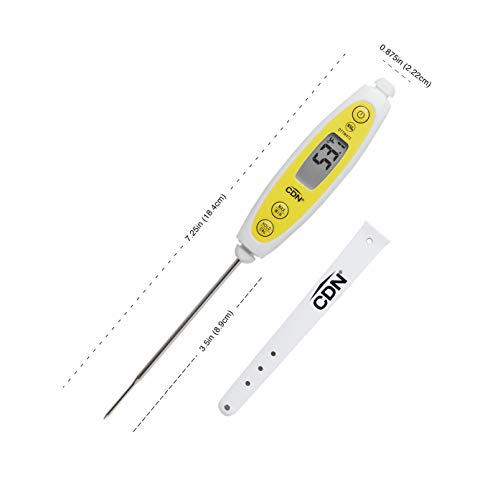 CDN Waterproof Thin Tip Thermometer,White - size: 3.5" Stem