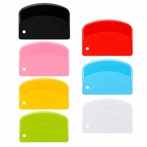 7PCS Dough Scraper, Plastic Bench Scraper