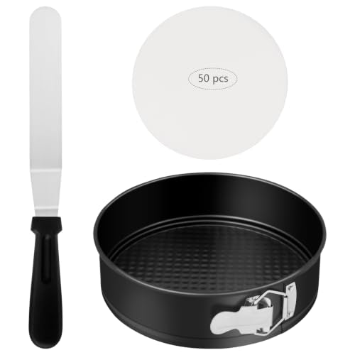 Springform Pan Set, 9 Inch with 50 Liners and Spatula