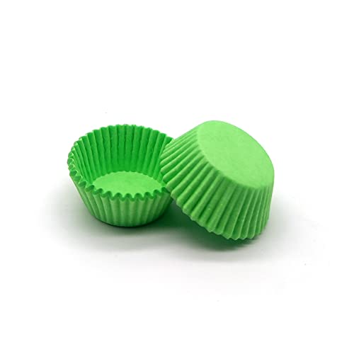 Green Mini Cupcake Liners Natural Greaseproof Paper Muffin Baking Cups, 500-Count - color: Green