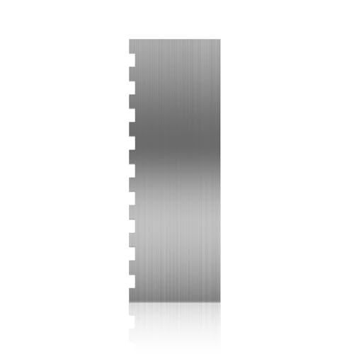 Stainless Steel Cake Scraper Cake Smoother Cake Decorating Comb Double Sided Patterned Edge Stripe Edge Smoother 8.6 Inch Metal Cake Scraper for Mousse Butter Cream Frosting Scraper Pastry Cutter