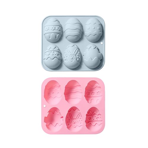 2-Pack Easter Eggs Molds Sets, 3D Big Easter Eggs Shape Silicone Mold for Baking Easter Treats Chocolate, Cake, Jelly, Fudge, Pudding - style: Easter Egg