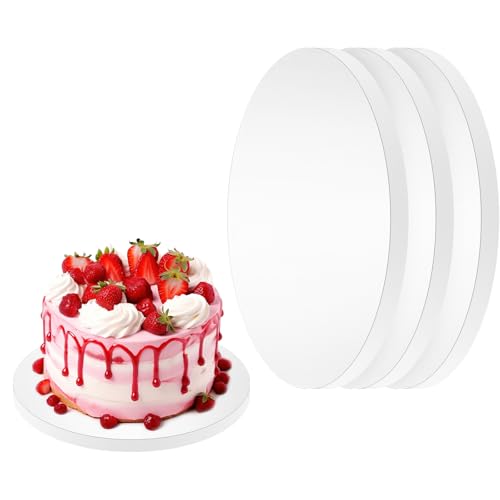 4 Pack Cake Boards 12 Inch Round 1/2 Inch Thick White Cake Drums Cake Base - style: 12 Inch 4 Pieces White