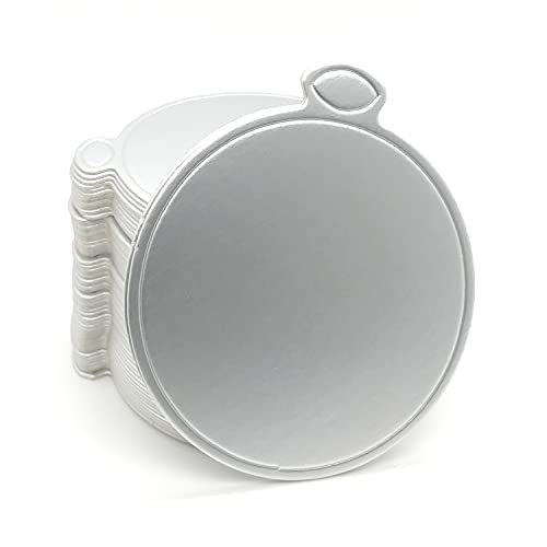 100pcs Mini Cake Boards, 3.1" Mini Round Cardboard, Silver - color: Silver