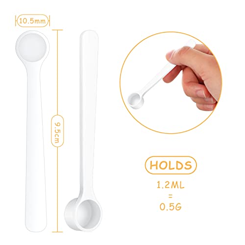 Powder Scoops Micro Measuring Spoons Tiny Shovel Scoop Spice Scoop Tiny Measuring Spoons Micro Powder Scoops for Cosmetics Spices Measurement Tools Supplies (36 Pieces, 1.2 Ml) - size: 1.2 ml