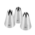 1M 2D 2F Piping Tips Set, Large Icing Tips for Cake Rosettes & Flowers - color: A