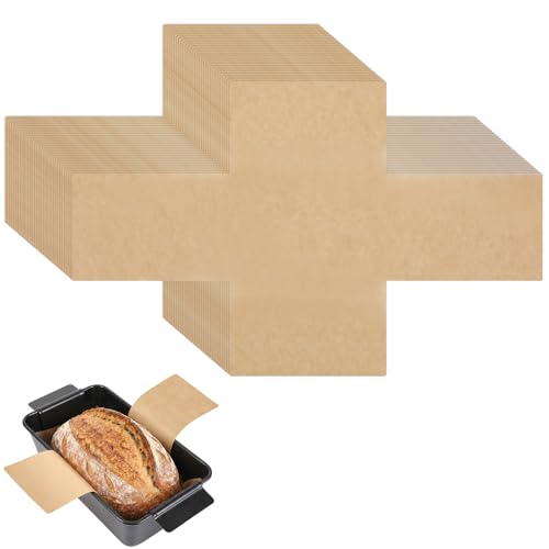 50pcs Bread Loaf Pans, Parchment Paper Liners 5''x 3.5'' Unbleached Loaf Pan Liner for Bread Baking, Muffin Liners Mini Cake Cupcake pans Heat Resistant Original Precut Non Toxic