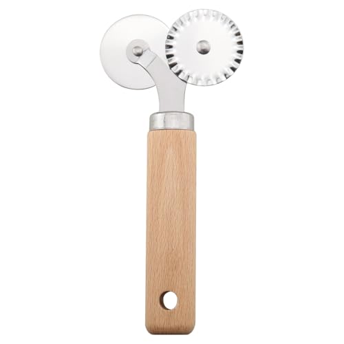Stainless Steel Pastry Double Cutter Wheel 360 Degree Rolling Embossing Wheel Pasta Cutter Dough Scalloper Grid Roller Pizza Maker Pie Tool Kitchen Baking Utensils
