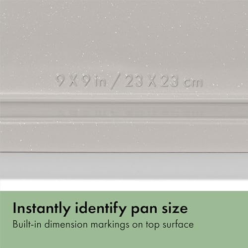 OXO Good Grips Non-Stick Pro Ceramic Coated Metal Bakeware Cake Pan — 9 in Square— Basil, Square Baking Pan for Cakes, Brownies and Cookies - color: Basil, size: 9" Square Cake Pan