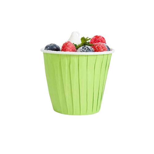 Restaurantware 4 oz Round Green Paper Eco Tall Baking Cup, 200 Pack - color: Eco Green, size: Tall