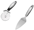 Pizza Cutter & Server Set, 2pcs Stainless Steel with Non-Slip Handles