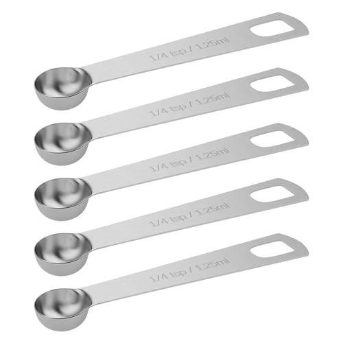 5PCS 1/4tsp(1.25ml) Measuring Spoon, Stainless Steel Teaspoon - size: 1/4tsp