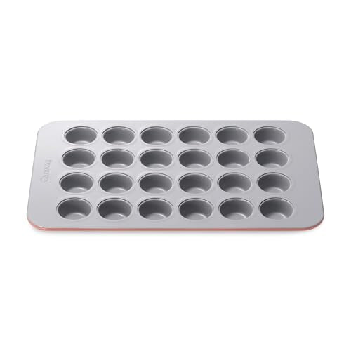 Caraway 24-Cup Non-Stick Ceramic-Coated Mini Muffin Pan - color: Perracotta, size: 24 Cup Muffin Pan (1x)